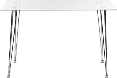 Obrázok produktu pre BELIANI Jedálenský stôl strieborný doska z tvrdeného skla obdĺžnikový 120 x 70 cm pre 4 osoby moderný dizajn