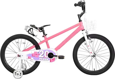 Produktbild von Kinderfahrrad 51 cm – 8–12 Jahre – mit leuchtenden Stützrädern & DIY Stickern – Rosa