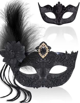 Produktbild von Omgoods – Venezianische Masken-Set, 2 Stück – Partymasken für Karneval und Kostümpartys