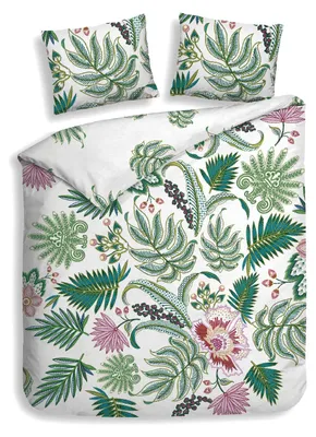 Productafbeelding van Heckettlane Dekbedovertrek Tiera White 200x200-220 cm 100% Katoensatijn