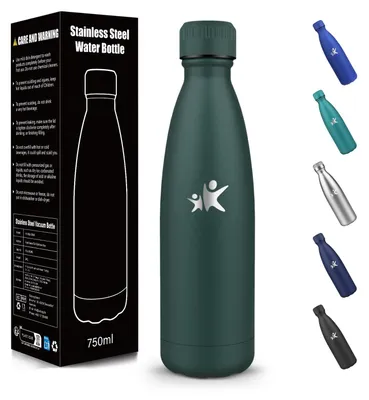 Produktbild von Trinkflasche, 750 ml BPA-FREI, Wasserflasche, 304 Edelstahl, Isolierflasche, Doppelwandig Vakuumisoliert, Thermosflasche, Trinkflasche Edelstahl für C