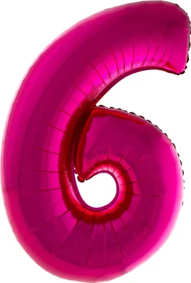 Produktbild von XXL Zahlen Folienballon 100 cm - Pink Zahl 6