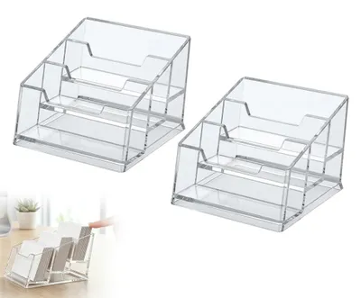 Zdjęcie produktu dla Przezroczysty etui na wizytówki z 3 przegródkami