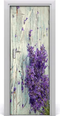 Produktbild von Tulup Türaufkleber 75x205 cm Dekorative Aufkleber Selbstklebend Wasserdichte Tapete Abnehmbar Schlafzimmer Wohnzimmer Wohnkultur - Lavendel Holz