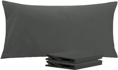 Obrázok produktu pre Ibenzoa® Sada 2 vankúšových poťahov, 40 x 80 cm – mäkká, priedušná mikrovláknová tkanina, nežehliaca, tmavosivá