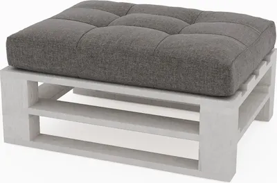 Produktbild von Lermowood Palettenmöbel Mpe Hocker 60 x 60 cm Weiß | Europaletten Indoor und Outdoor Lounge Gartenmöbel Holz Gartenmöbel Set Lounge Möbel Terrasse Balkon Loft Stil Paletten