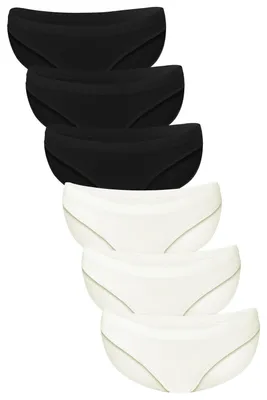 Produktbild von Fabio Farini - 6 Stück Damen Unterhose - Frauen Pantys aus Baumwolle im sportlich modischen Bikini-Style