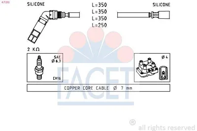 Produktbild von FACET 4.7232 Zündkabelsatz Zündleitungssatz passend für MERCEDES-BENZ A-Klasse (W169) B-Klasse (W245)