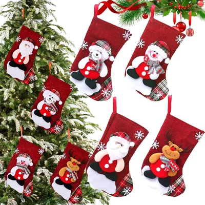 4er-Set 3D-Weihnachtsstrümpfe, 22 x 16 cm, zum Befüllen