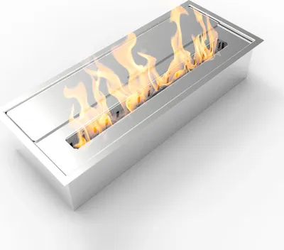 Image de Brûleur de cheminée au bioéthanol biocheminée en acier inoxydable 3,5 lt 45,7X18,7XH9,5 cm