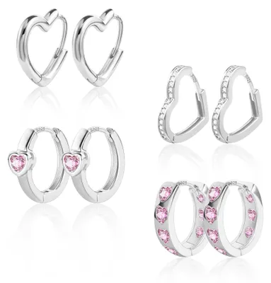 Produktbild von Set aus 4 Ohrringen aus Silber und Gold