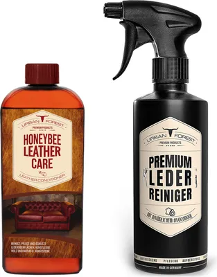 Produktbild von Lederpflege SPARSET mit Lederöl & Leder Reiniger | Premium Leder Pflege farblos mit echtem Bienenwachs & natürlichem Avocado-Öl in Profi-Qualität