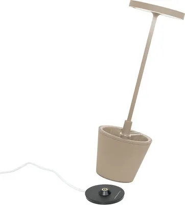 Produktbild von Poldina Reverso Sabbia LED-Tischleuchte, wiederaufladbar und dimmbar mit einer Akkulaufzeit von bis zu 12 Stunden. Außen IP65