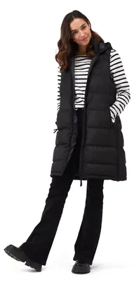Produktbild von Regatta Ganella Baffle Weste für Damen lang, Farbe:Schwarz, Größe:38