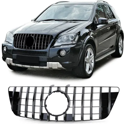 Produktbild von Sport Kühlergrill Schwarz Glanz Chrom für Mercedes M Klasse ML W164 08-11