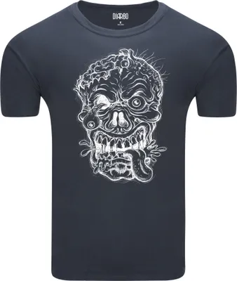 Produktbild von Diarbo Herren T-Shirt mit Lustiger Druck Zombiegesicht Dunkelgrau Gr.XXL