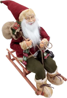 Produktbild von Weihnachtsmann auf Schlitten Nikolaus Santa Claus Weihnachtsdeko Weihnachtsfigur