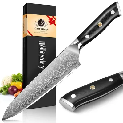 Obrázok produktu pre Kuchárska nôž Damascene, dĺžka čepele 20,4 cm, 67 vrstiev damascénovej ocele, rukoväť z materiálu G10