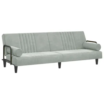 Immagine prodotto di Divano letto con braccioli VidaXL in velluto grigio chiaro