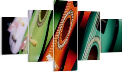 Produktbild von Bild auf Leinwand - Leinwandbild - Gitarre Musik Instrument - 125x70cm - Wand Bild - Wanddeko - Leinwanddruck - Bilder - Kunstdruck - Wanddekoration - Leinwand bilder - Wandkunst - EA125x70-2113