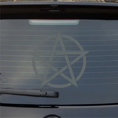 Produktbild von Heckscheibenaufkleber Pentagram Druidenfuß Gothic 54x51 cm Grau Auto Aufkleber Sticker