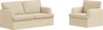 Obrázok produktu pre vidaXL Sedacia súprava 2 ks krémová 162 x 80 x 85 cm látka