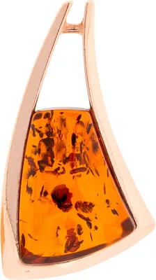 Produktbild von Anhänger aus 925 Silber mit Cognac-Bernstein, rosévergoldet, Schmuck für Damen