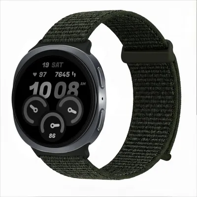 Produktbild von Smartwatch Armband für Samsung Galaxy Watch8 40mm Nylon Textil Band Ersatzband Wechselband Klettverschluss flexibel atmungsaktiv Grün Oliv