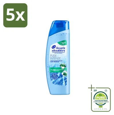 Obrázok produktu pre 5 ks šampónu Head & Shoulders Anti-lupínky Pure Intense, extra osviežujúci, 250 ml - veľké balenie