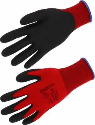 Image de Gants polyamide SINGER rouge - taille 8 - NYMR15CFTN08