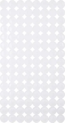 Obrázok produktu pre BERILO | Kúpeľňová rohož – kúpeľňový koberec – 68 x 36 cm – biela – protišmyková – sprchová rohož