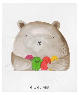 Produktbild von Mr. & Mrs. Panda Bettdecke Bär Gefühl - Weiß - Geschenk, Verrückt, Decke, Teddy, Sofadecke, Tagesdecke, Plaid, Schlafdecke, Kuscheldecke, Durchgedreht, Wahnsinn