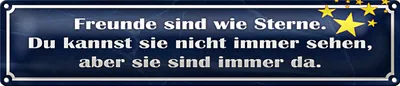 Produktbild von Blechschild Spruch 46x10cm Freunde wie Sterne sind immer da Dekoration