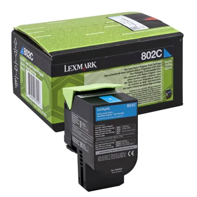 Zdjęcie produktu dla Lexmark 802C, 1000 stron(y), Cyjan, 1 szt.