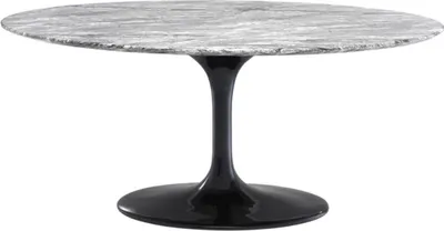 Produktbild von Casa Padrino Luxus Esstisch Grau / Schwarz 170 x 110 x H. 75 cm - Esszimmertisch mit Kunstmarmor Tischplatte