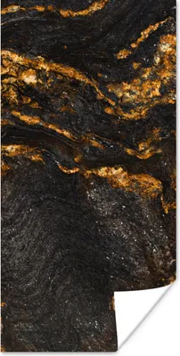 Produktbild von MuchoWow® Poster Marmor - Limette - Schwarz - Gold - Marmoroptik - Luxus 20x40 cm - Plakat - Foto