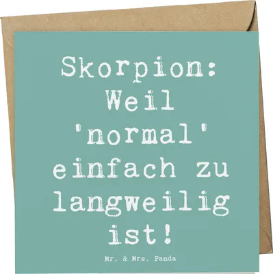 Produktbild von Mr. & Mrs. Panda Glückwunschkarte Spruch Skorpion Unikat - Meeresbrise - Geschenk, Geheimnis, Intensität, Geheimnisvoll, Geschenke Sternzeichen, faltkarte, Grußkarte