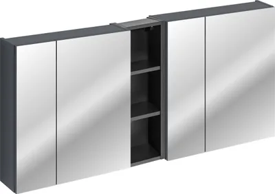 Produktbild von Badezimmerschrank Mit Spiegel 2X60 Cm + Offener Mittelschrank 20 Cm