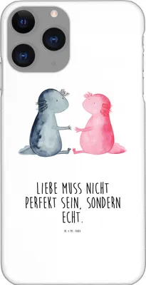 Produktbild von Mr. & Mrs. Panda Iphone 11 Pro Handyhülle Axolotl Liebe - Weiß - Geschenk, Valentinstag, Premium Kunststoff, Handy Case