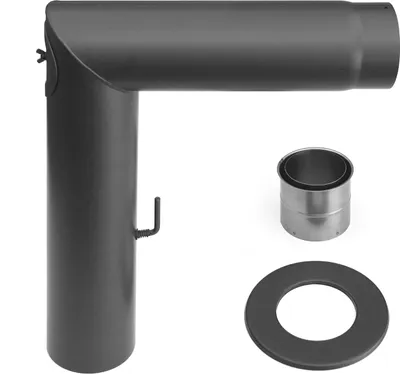 Produktbild von Raik Basic Rauchrohrbogen-Set 120mm gussgrau 2-teilig – eckig für Rauchrohr / Ofenrohr