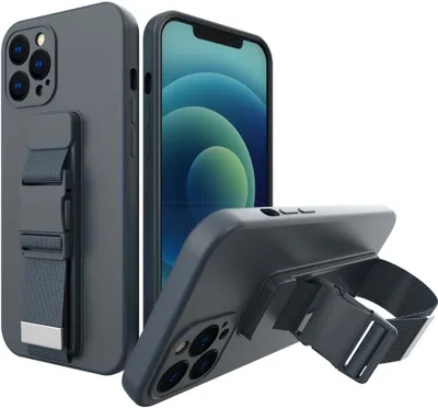 Produktbild von Rope Case Gel Case mit Lanyard Kettentasche Lanyard iPhone XR Marineblau