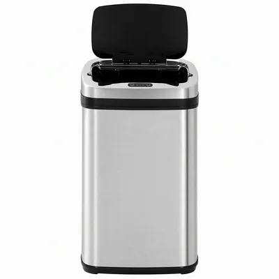 Imagen del producto de Contenedor de basura automático, acero inoxidable, sin cubo interior, 30 litros, color plateado