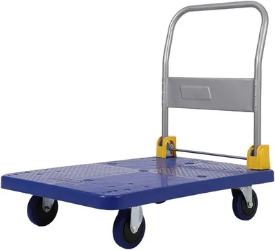 Zdjęcie produktu dla Składany wózek platformowy, udźwig 600 kg, wymiary 89 x 59 cali, wózek transportowy do ciężkich ładunków z lekkobieżnymi kółkami, składany wózek platformowy do magazynu, warsztatu i przeprowadzek