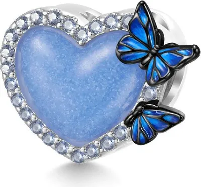 Produktbild von Gnoce Herzcharm blau HMC151  Silber