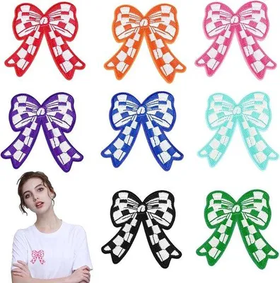 Immagine prodotto di 8 ricami per abbigliamento, 8 colori, decorazioni fai da te, tasche cucite