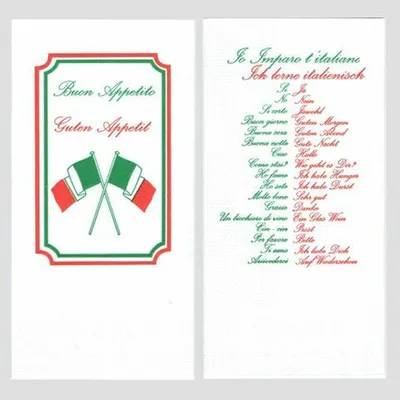 Produktbild von 250x Motivservietten "Ich lerne italienisch" 40x40cm 1/8 Falz 2-lagig