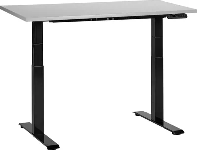 Obrázek produktu pro BELIANI Výškově nastavitelný psací stůl šedá deska stolu černý ocelový rám 120 x 72 cm elektrické nastavení výšky moderní kanceláře
