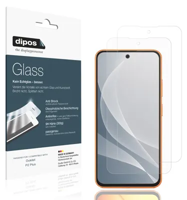 Obrázok produktu pre 2 ochranné fólie pre telefón Oukitel P2 Plus, matná povrchová úprava - proti nárazom, 9H tvrdosť, fólia typu "dipos Glass" (plastové sklo)