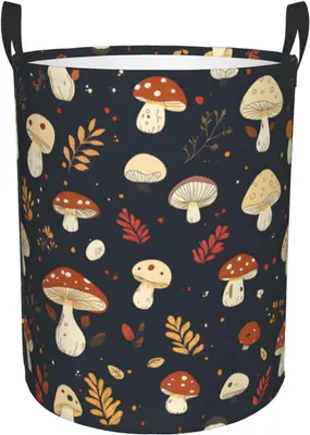 Produktbild von Wäschekorb 40X50Cm mit verschiedenen Pilzblättern und Griffen für Kleidung