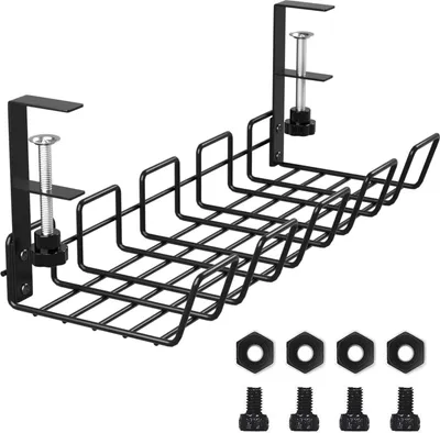 Produktbild von Kabelführung, Kabelkanäle, Kabelmanagement, Kabel Ablagerregal, Kabelkorb, Desktop-Lagerregal, Kabel-Organizer für Steckdosen, Ohne Bohren